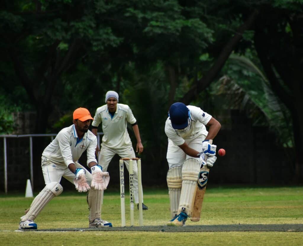 a batter playing out a maiden in cricket